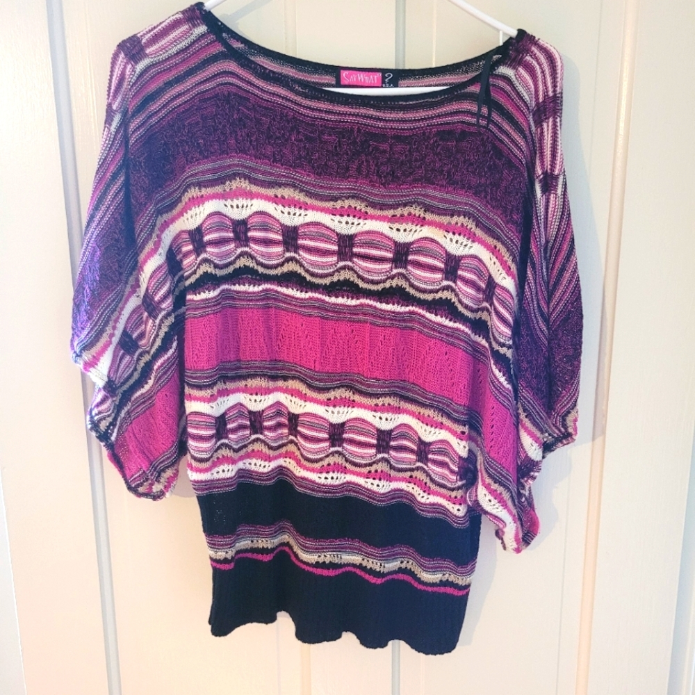 Pink Large Off the Shoulder Sweater